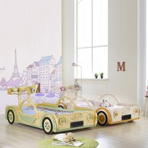 인테리어레시피 붕붕 삼나무 원목 자동차 침대프레임 S 방문설치, 매트리스없음, 오렌지(워시)