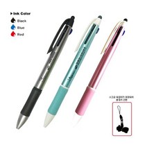 3던트 터치3색 목걸이펜 1.0mm 색상랜덤(볼펜심검정), 단품, 단품