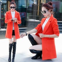 여성 코트 간절기 롱코트 캐주얼 슬림핏 자켓 인박카021