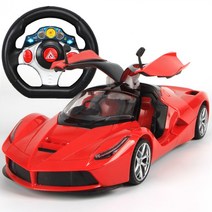 RC CAR 알씨카 무선조종 자동차 전기 제어 기계 원격 스포츠카 모델 충전 경주, 충전식 배터리 3세트 + 충전기 포함, 04.고급 핸들 리모콘 방식(레드)