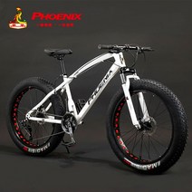 MTB 산악자전거 광폭타이어 여성용 고성능 학생용 팻바이크 성인용, 24단, 26인치, 화이트 파이톤 눈 펀칭휠