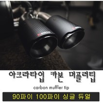 듀얼 싱글 90파이 카본 머플러팁 티탄번팁 세라믹, 101파이 아크라포빅 스타일(좌측돌출)
