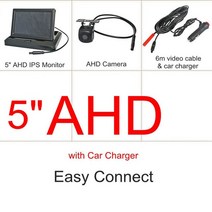 DIYKIT-접이식 자동차 모니터 1024x600 5 인치 AHD IPS 스타라이트 나이트 비전 백업 카메라 차량, 02 easy connect