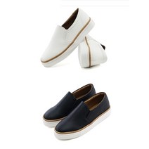 기타 워너비 인조가죽 남성용 여성용 단색 슬립온 편안한 스니커즈