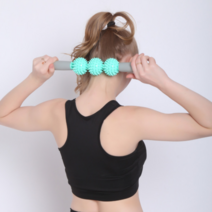 토구 트라택 마사지 롤러 요가 스틱 바디 마사지 릴렉스 도구 근육 체육관 롤러 위드 3 포인트 스파이크 볼 다리등발, 자주색