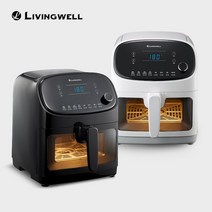 리빙웰 5.5L 투명 에어프라이어 디지털 YD55K07B, 화이트