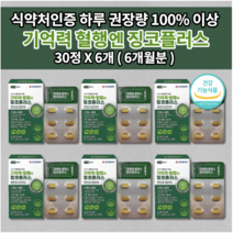 두뇌 뇌 기억력 저하 감퇴 예방 향상 개선 기억 장애 좋아지는 법 뇌에 좋은 심 뇌 혈관 질환 손발 저림 증상 혈액 순환 정맥 순환제 개선제 건강 식품 영양제 징코 플러스 30정, 6개
