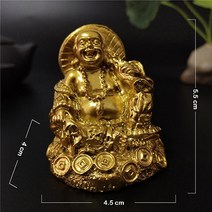 황금 중국 웃음 부처님 동상 장식품 풍수 돈 미트레야 조각 인형 홈 정원 장식, [01] Gold