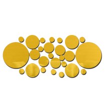 현대 대형 3D 거울 표면 벽 스티커 홈 오피스 룸 DIY 장식, Golden