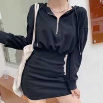 리카 데일리 후드 미니 원피스