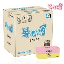 복이많은집 각티슈 200매 24개 1박스 대용량, 복이많은집 200매 3팩X8개 총24개 각티슈