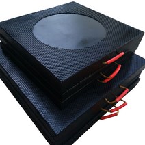 크레인 아웃트리거 유압받침대 미끄럼방지 안전발판, 블랙 500 500 40