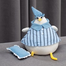 귀여운 뚱뚱한 덴마크 갈매기 인형 쿠션 베개, 파자마 세트(라지) 블루(인형 미포함), Mcm