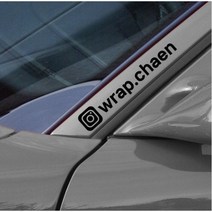 인스타그램 아이디 네임 로고 차량용 매장 자동차 스티커 챈스커스텀디자인, 레드