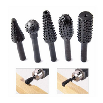 목재용 로타리바 5종 드릴 비트 블랙 홈파기 DIY 공구 연마 목재 목공