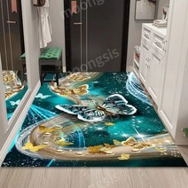 엔틱 러그 금빛 나비 은행잎 독특한 3D 카펫