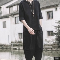 가바바 남성 생활한복 오버핏의 느슨한 사이즈로 홈웨어로 입어도 좋을듯한 상하의 한복 세트 G64698