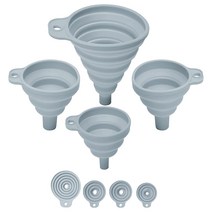 식용구리스 커피머신구리스 커피머신윤활제 실리콘 접이식 깔때기 4개 세트 3가지 사이즈 S용 1개 M용 2, 03 GREY