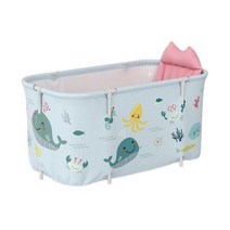 Roomxyd 접이식 욕조 간이욕조, 접이식 욕조(연블루 해양생물디자인), 연블루