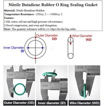 NBR O 링 씰 개스킷 두께 CS 2.5mm OD 6 ~ 190mm 니트릴 부탄올 고무 스페이서 오일 저항 와셔 둥근 모양, 01 2.4mm, 85 OD 180mm ID 175.2mm