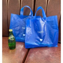 클라인 블루 다크베이지 의류쇼핑백 투명쇼핑백 핸드백 선물봉투 ins 아동복 여성 핸드백쇼핑백, 블루 1개