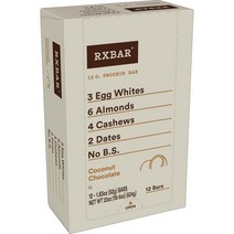 RXBAR 코코넛 초콜릿 단백질바 프로틴바 에너지바 스낵바 22oz 1박스 12개입, 12 Count (Pack of 1)