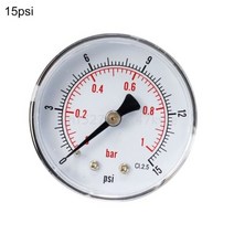 압력계 압력 측정 게이지 52mm 다이얼 14 BSPT 수평 0 PSI 바 | 부터, 15psi