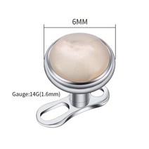풍 닻 씨앵커 씨앙카 대형 세일링 조류 앵커 바다 부유식 보트 Right Grand ASTM F136 티타늄 14G 더멀 탑 오가닉 아발론 화이트 핑크 쉘 베이스 미세 피부 피어싱, 6.6mm Pink