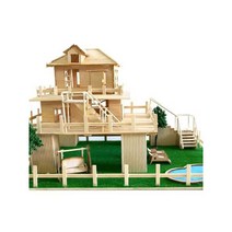 건축 모형 제작 DIY키트 나무스틱 목조 주택 키덜트, 상세 페이지 참고, 반제품+ 도면 방(장식 없음)+조명+가구