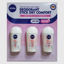 니베아 데오 스틱 드라이콤포트 40ml x 3 - 파우더향, 1세트