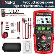 테스터기 멀티미터 테스트기 ANENG M107 테스터기 디지털 multimeter 4000 카운트 자동 멀티 미터 전압 전, 04 M107 Red Max