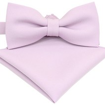 타이타이 BRAND NEW 라이트 파스텔 퍼플 우븐 솔리드 엘레강뜨 성인용 나비넥타이&포켓치프 세트 CP1544