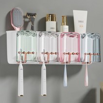 나이스나 다용도 패밀리 칫솔걸이 +컵, 4인용, 화이트