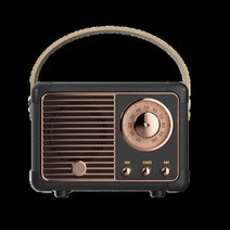 레트로 블루투스 스피커 무선 USB 충전 서브우퍼 빈티지 FM 라디오 클래식 장식 스피커 미니 여행 음악 플레이어, Style1Black
