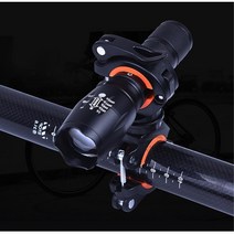 클립형 360도 회전 자전거 후레쉬 거치대 브라켓, 1개, 블랙오렌지