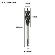 항타기 오거 해머드릴 목수 드릴 비트 육각 생크 나무 밀링 커터 4 플루트 오거 드릴, 1개 20mm