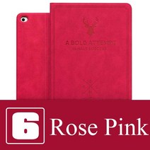 VOGROUND 아이패드 케이스 수사슴 패턴, Rose Pink