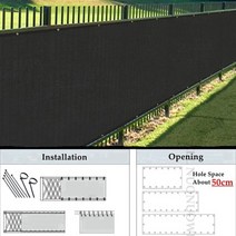 테라스 가림막 휀스 가리개 베란다 울타리 담장 펜스 난간 검은 HDPE 발코니 개인 정보 보호 화면 태양 그늘 그물 뒤뜰 대피소 야외 Pergola 캐노피 Shaing