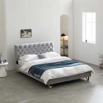 퍼니코 오로라 앤틱 매립형 벨벳 침대 슈퍼싱글/퀸/킹, 04. 본넬 유로탑 40T 매트 포함, 로얄 그린