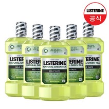 리스테린 내추럴 그린티 마일드 구강청결제, 250ml, 5개