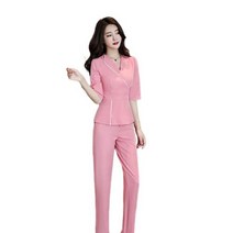 병원코디네이터유니폼 스파 유니폼 마사지 작업복 발 치료사 여성, 분홍색+L