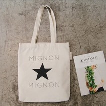 비엘컴퍼니 mignon 에코백 디자이너에코백 별스티치 캔버스백 여행가방 미뇽미뇽 여름가방