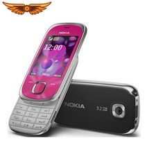 노키아 7230 언락폰 2.4 인치 3.15MP 카메라 기능 휴대 전화 GSM 2G 3G 게임 자바 핸드폰, 02 분홍색, 02 Full set