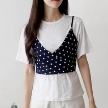 땡땡이뷔스티에 반팔티세트)도트패턴무늬나염/물방울