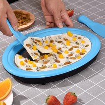 아이스크림 기계 미니 실키 소프트 서빙 아이스크림 롤 메이커 기계에 대한 튀긴 요구르트 냉, 02 파란, 02 파란