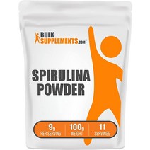 BulkSupplements.com 스피루리나 파우더 그린 셔플리먼트 100g 클로렐라 슈퍼푸드 USA 미국