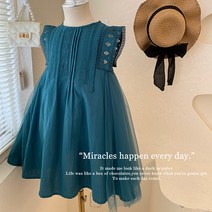 펀칭 레이스 민소매 쉬폰 드레스 공주 원피스 여름 생일 외출 데일리