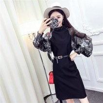 HQINT 여성 원피스 봄 가을 긴팔 반팔 롱원피스 니트원피스 캐주얼 정장원피스 하객원피스 하객룩 빅사이즈 여자 ZB-201844