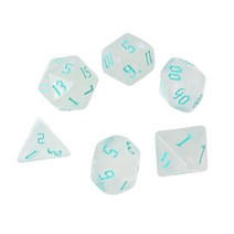 DND RPG MTG 다이얼 주사위 데스크탑 테이블 보드 게임 장난감을위한 7 개 수지 다면체 주사위, 하늘색