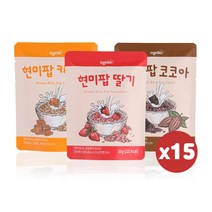 오그래 현미팝 30gx15팩 현미 시리얼 그래놀라 딸기 카라멜 코코아, 잇더현미 브라운x15팩